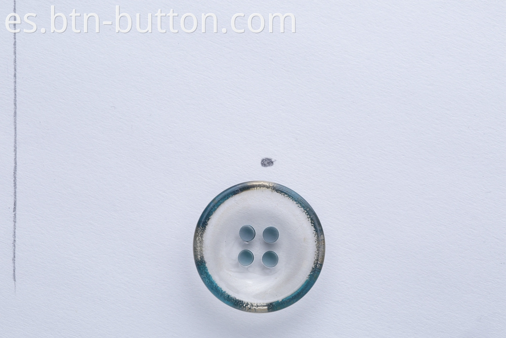 Transparent resin buttons